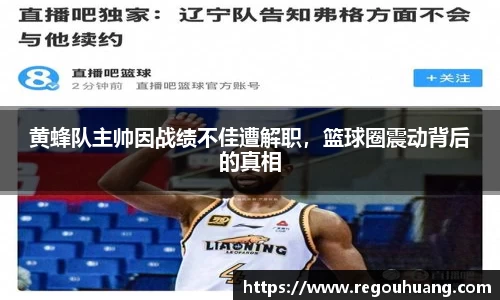 黄蜂队主帅因战绩不佳遭解职，篮球圈震动背后的真相